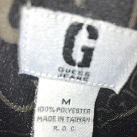 Vintage GUESS Button Front Tribal Rock Goth Graphic Shirt Medium - Picture 3 of 3